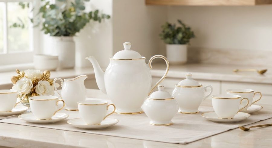 Gold Line Tea Set — 17 Piece — alternate view